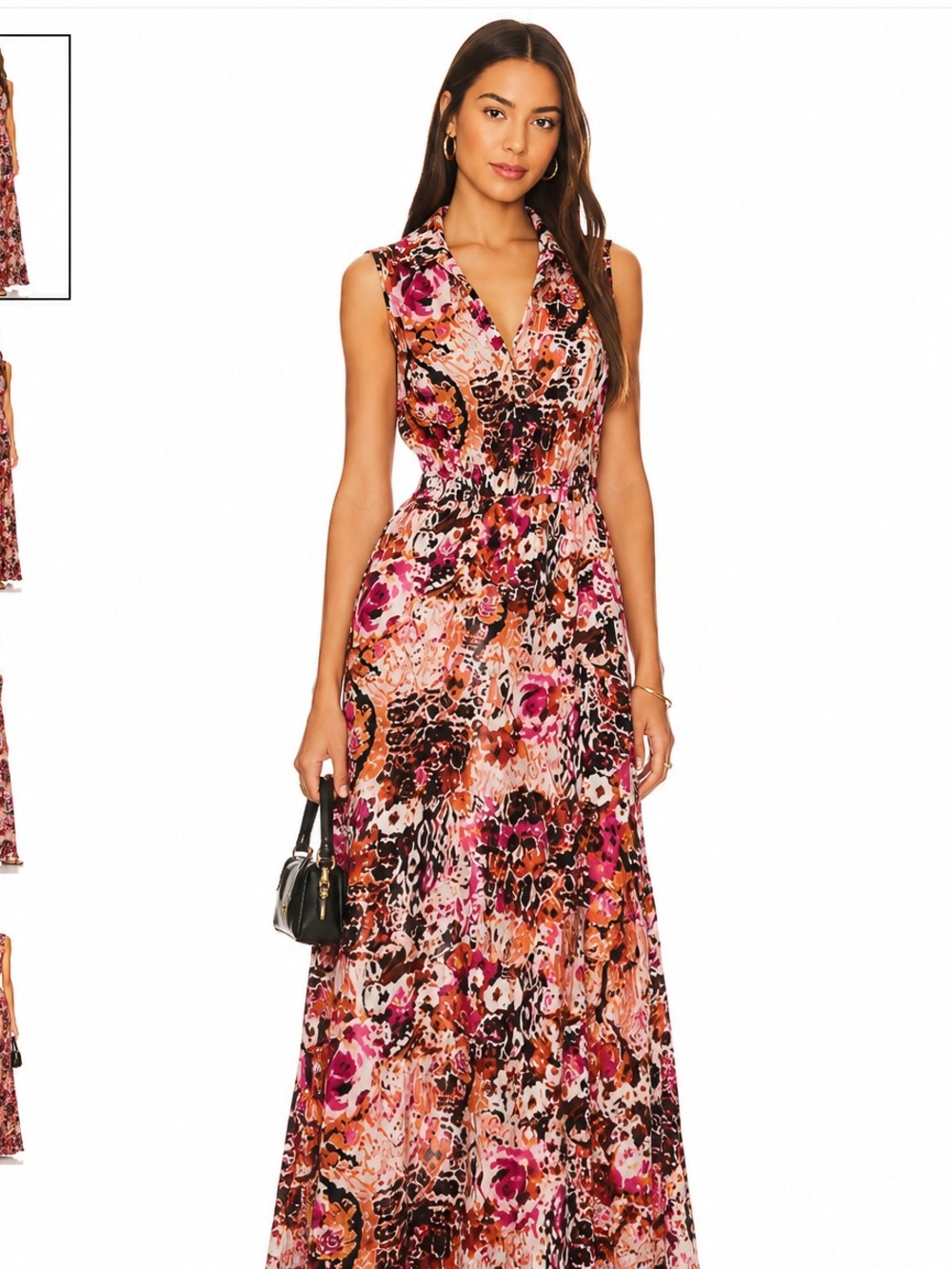 Ivanka trump floral maxi dress white red pink